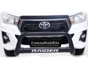 Toyota Hilux 2016 - 2023+ Nudge Bar with Oval Cross Member 409 Stainless Steel Powder Coated Black