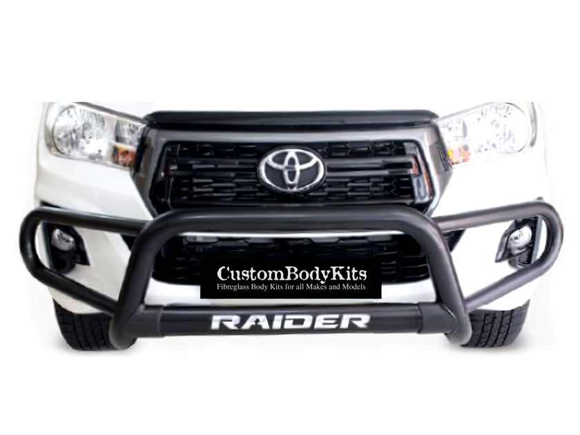 Toyota Hilux 2016 - 2020+ Tri Bumper with Oval Cross Member 409 Stainless Steel Powder Coated Black