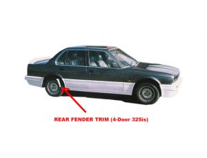 BMW E30 325is 4-Door RH Rear Fender Trim