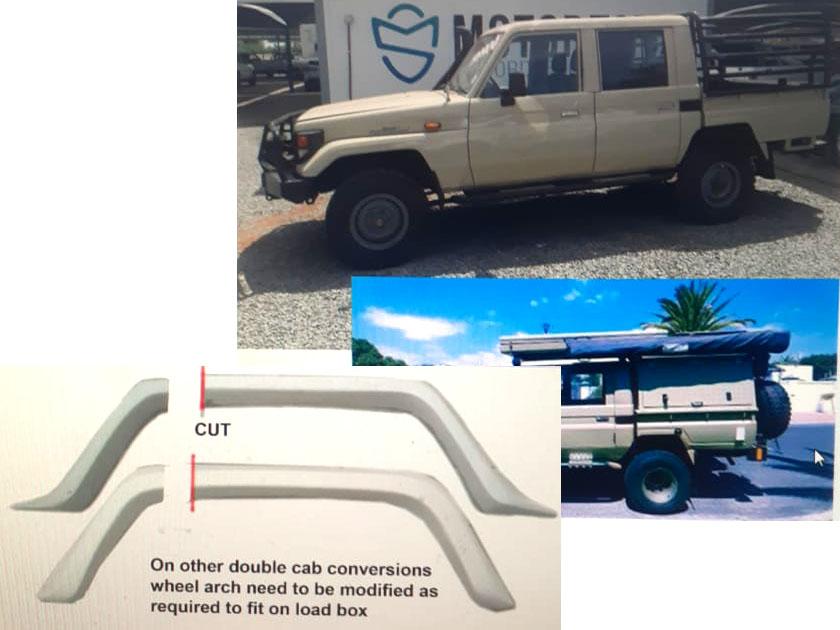 Toyota Landcruiser 79 wheel arch modification for Double-cab variations