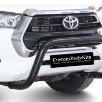 Toyota Hilux 2016 - 2023+ Fleet Nudge Bar Black 409 Stainless Steel Powder Coated Black