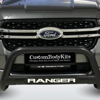 Ford Ranger Next Gen 2023+ Nudge Bar w Oval Cross Member 409 Stainless Steel PC Black
