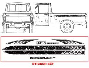 Nissan 1400 Champ Black Decals